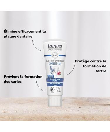 lavera Complete Care Toothpaste FLUORIDE FREE - 5 times more protection - organic plant active ingredients - organic echinacea & calcium - vegan - natural cosmetics - 75 ml - Buy Online on GoSupps.com