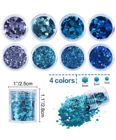 Besharppin 8 Boxes Blue Glitters Sequins for Crafts, Body, Face, Hair, Makeup, Nail Art - Buy Online on GoSupps.com