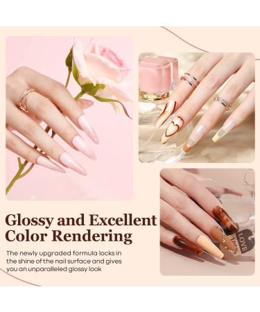 Modelones 20 Pcs Dip Powder Nail Kit Starter - 8 Fall Nude Brown Colors - Acrylic Dipping System with Essential Tools for French Manicure - Buy Online on GoSupps.com