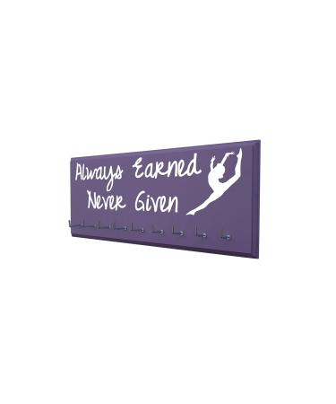RunningontheWall Gymnastics Medal Display, Gymnast Medal Display Always Earned, Never Given Gymnastics Award Display, Gymnast Ribbon Hanger Lilac