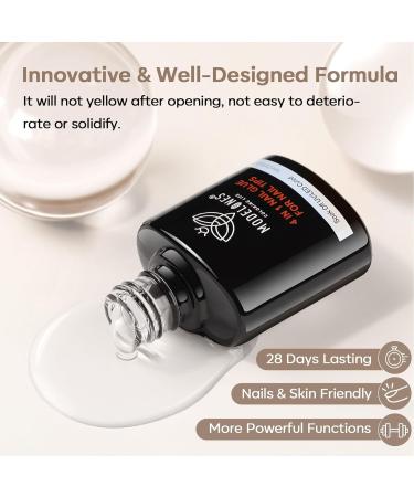 Modelones 4 in 1 Gel Polish Nail Set: Glue, Base Coat, Acrylic Nails, Rhinestone Gel Art - Buy Online on GoSupps.com