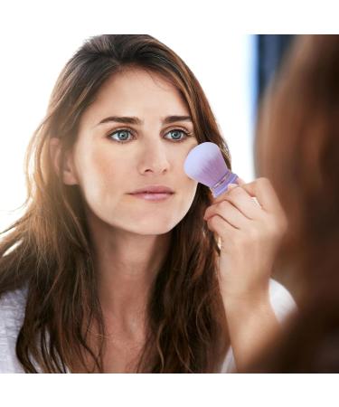 Wpsagek Retractable Foundation Brush - Compact Powder Brush Portable Face Brush with Lid for Foundation Blush Bronzer & Powder Travel Friendly purple - Buy Online on GoSupps.com