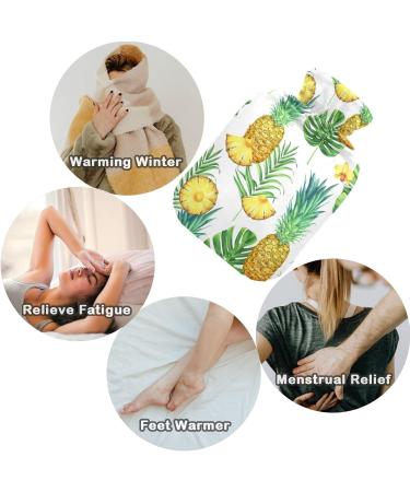 Naanle Pineapple Palm Leaf Hot Water Bottle - 1L Heat & Cold Therapy for Pain Relief | Transparent Design for Bed Hand & Foot Comfort - Buy Online on GoSupps.com