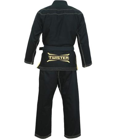Twister Black Mamba Brazilian Jiu Jitsu Gi - Preshrunk Pearl Weave 475g - White Belt Included | Men's GI Ba Black A3 - Buy Online on GoSupps.com