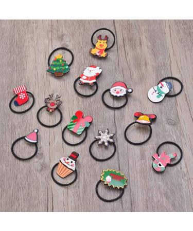 Frcolor 14Pcs Christmas Hair Ties - Santa Claus Elastic Bands & Ponytail Holders for Girls & Women - Buy Online on GoSupps.com