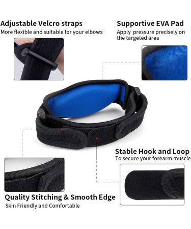 CAMBIVO 2 Pack Tennis Elbow Brace for Men & Women - Pain Relief for Tendonitis, Tennis & Golfer's Elbow - Adjustable Strap with Compression Pad - Buy Online on GoSupps.com