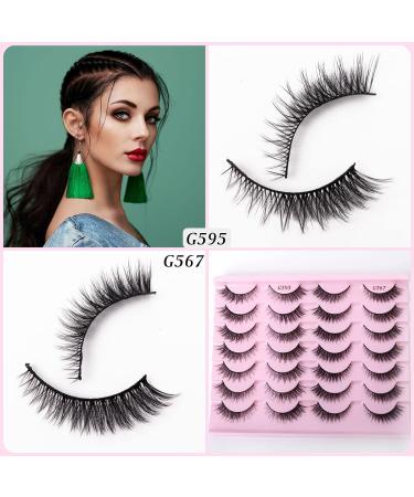 SQYlashes 3D Mink Cat Eye Lashes Pack - 14 Pairs for Full Volume & Lift Effect - 4-13MM Wispy Natural Look - Buy Online on GoSupps.com