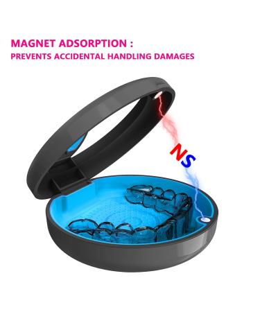 Orthodontic Retainer Case - Black with Mirror | Retainer Storage Solution - Buy Online on GoSupps.com