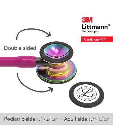 3M Littmann Cardiology IV Stethoscope - High Polish Rainbow Finish - Raspberry Tube - Smoke Stem - 27 inch - Buy Online on GoSupps.com