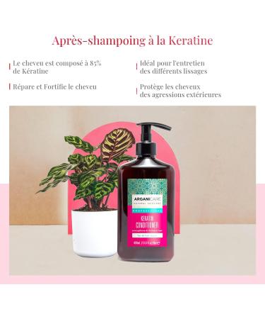 Arganicare | Keratin Range | LEAVE-IN REPAIRING CARE | With Organic Keratin | Regenerates Hair Strength and Structure | Restores Vitality | High Hydration | All Hair Types | 400 mL - Buy Online on GoSupps.com