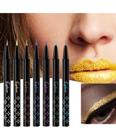 Glitter Eyeliner Pen Glitter Liquid Eyeliner Vibrant Eyeliner Pen Set 7 Piece Eyebrow Pen Highly Pigmented and Long Lasting Colorful Eyeliner Shimmering Waterproof Eye Colors - Buy Online on GoSupps.com