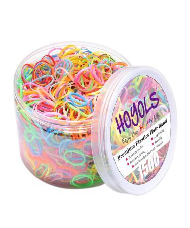 HOYOLS Baby Hair Ties Hair Rubber Bands for Toddler Infants Kids Girls Thin Small Hair Elastics 1500 Piece Pack 2.Multi-Color 1500 pcs