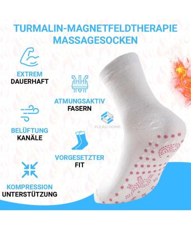 Fleau Heated Socks - Self Heating Non-Slip Massage Ski Socks - One Size White - Perfect Winter Gift - Buy Online on GoSupps.com