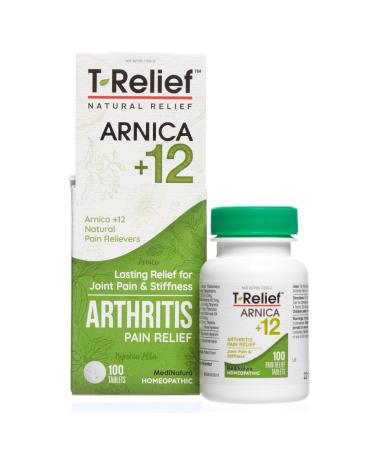 T-Relief Arthritis Arnica +12 Pain Relieving Natural Medicines Help Reduce Soreness, Stiffness, Aches & Pains in Joints Naturally - Gluten-Free - 100 Tablets 100 Count (Pack of 1)