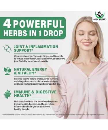 Moringa Drops - Organic Moringa Leaf Extract Liquid with Turmeric Ginger Boswellia for Energy Skin Health Gut Health - High Absorption Green Superfood w/Essential Vitamins & Amino Acids - Buy Online on GoSupps.com