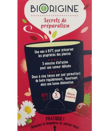 BiOrigine - Organic Hibiscus Cranberry Infusion - For maintaining urinary comfort - Ingredients of natural origin - 20 bags - Buy Online on GoSupps.com