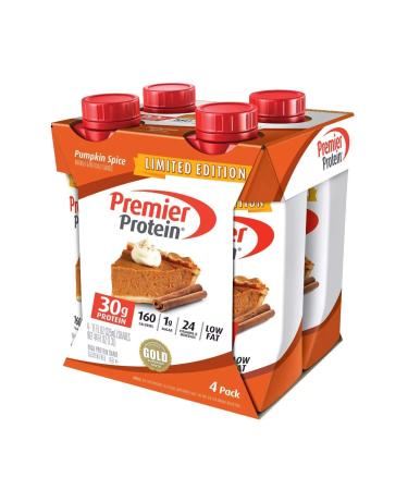 Premier Protein 30g Protein Shake, Pumpkin Spice, 11 Fl Oz, Pack of 4 Pumpkin Spice 11 Fl Oz (Pack of 4)