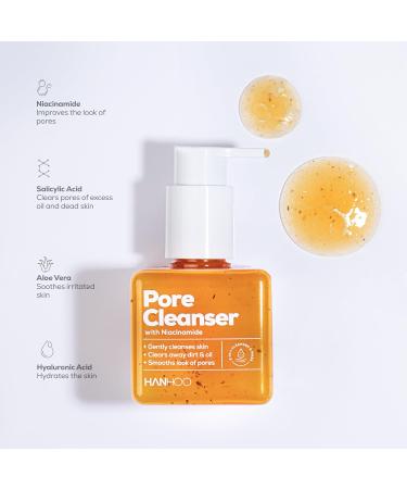 Hanhoo Pore Collection Pore Cleanser 6.76 Fl. Oz. Pore Serum 1 Fl. Oz. T-Zone Pore Patch 8 Ct with Niacinamide and Salicylic Acid Pore Patches Clarifies Clogged Pores Korean Skincare - Buy Online on GoSupps.com