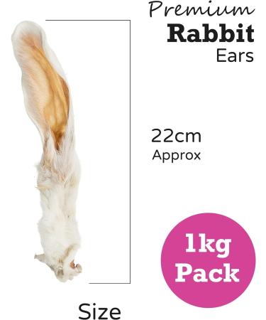 Drool Pet Products 100% Rabbit Ear Dog Treat Chews | 1KG | Natural Air Dried, Low Fat, Hypoallergenic, Grain-Free - Buy Online on GoSupps.com