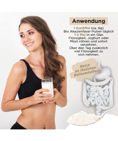Organic Acacia Fiber Powder 250g | Natural Vegan Soluble Fiber | Well-Tolerated Dietary Fiber | 1 Pack - Buy Online on GoSupps.com