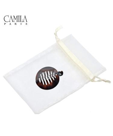 Camila Paris CP2428 3.25 French Banana Clip Hair Comb - Round Ponytail Holder - Interlocking Combs for Thick Hair - Fashion Hair Accessories - Made in France (Tortoise Shell) - Buy Online on GoSupps.com