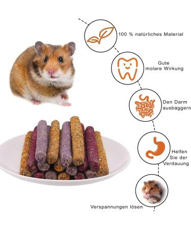 Fantesi 18-Piece Timothy Hay Sticks - Premium Rabbit Guinea Pig & Chinchilla Toys | 3 Delicious Flavors for Ultimate Fun - Buy Online on GoSupps.com