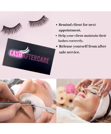 Lash Extension Aftercare Instructions Cards 100 Pack - Double Sided Pink & Black 3.5x2 (Pack of 100) - Buy Online on GoSupps.com