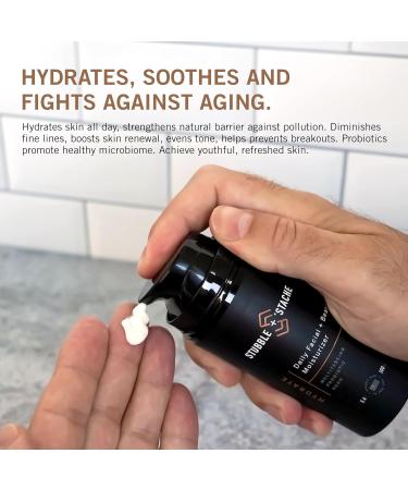  Stubble & Stache Beard & Face Moisturizer for Men | Hyaluronic Acid Niacinamide Argan Oil Lotion for Dry Skin & Beard Care - 3.4 fl oz  - Buy Online on GoSupps.com