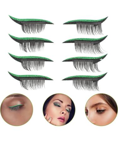 Gogogmee 4 pairs Tool Eyelid Decal Make Face Waterproof Up Eye Self-adhesive Reusable Girls Natural Women 4x1.5cm Green - Buy Online on GoSupps.com