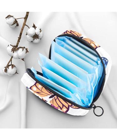 Colorful Menstruation Pocket & Zipper Bag for Women | Tampon & Napkin Organizer - Butterflies Design - Buy Online on GoSupps.com