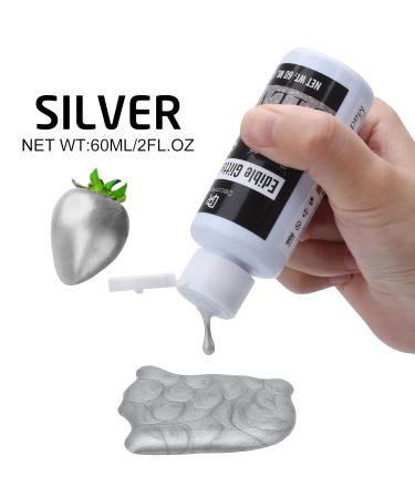 Liquid Edible Glitter 60ml - Metallic Silver Food Coloring for Cakes Cupcakes & Cookies - Decorate with Sparkle! - Buy Online on GoSupps.com
