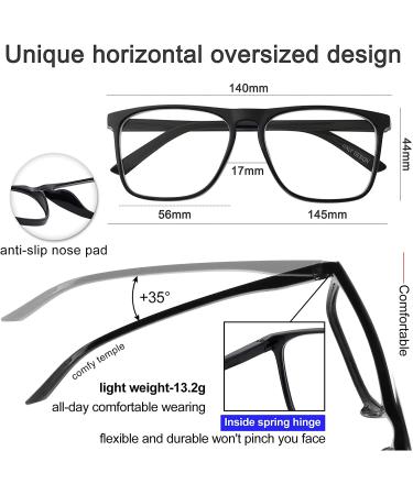 MARE AZZURO Stylish Reading Glasses for Men 1.25x - 6x Black (Blue Light Blocking) | Trendy Readers for Men - Buy Online on GoSupps.com