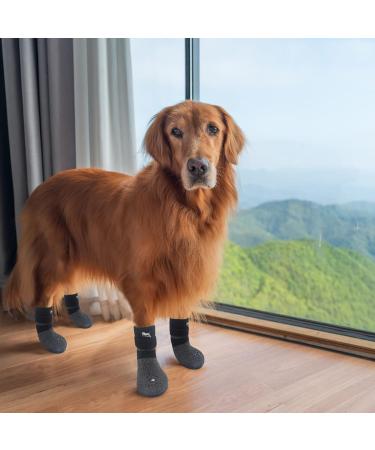 EXPAWLORER 6 Pack Double Sided Anti-Slip Dog Socks - Non-Slip Paw Protection | Adjustable Straps | Strong Grips | Traction Control | Indoor Hardwood Floor Wear | Black Large - Buy Online on GoSupps.com