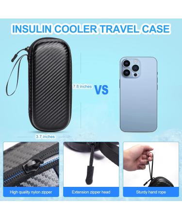 Bjabtan Insulin Pen Carrying Case & Cooler Travel Organizer - Black | Diabetic Supplies Medical Bag with Ice Packs - Buy Online on GoSupps.com