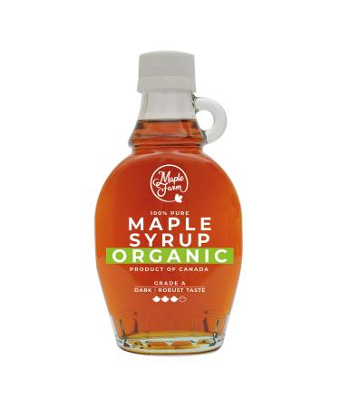 MapleFarm MapleFarm - Organic Canadian Maple Syrup Dark - 189ml (250g) - Grade A - BIO Maple Syrup - Canadian Maple Syrup - Pancake Syr