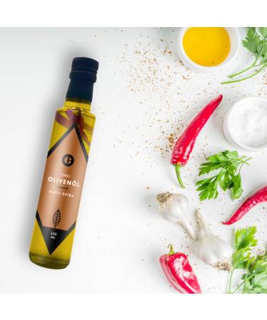 Premium Chilli Olive Oil - 250ml | Greek Chili Peppers & Koroneiki Olives | Balanced Flavour My Enjoyment - Buy Online on GoSupps.com