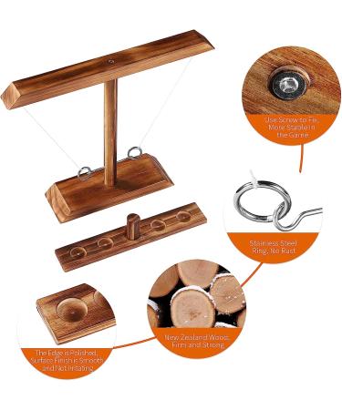 Handmade Large Ring Toss Game for Kids & Adults | Fast-Paced Interactive Hook & Ring Game with Shot Leader | 2 Player Wooden Swing Game for Indoor & Outdoor Fun - Buy Online on GoSupps.com