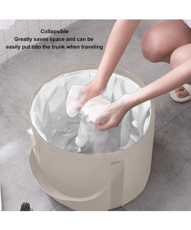 Collapsible Foot Bath Basin Foot Bath Basin Portable Foot Soak Tub Feet Soaking Bucket Foldable Bucket Foot Soaking Bag Foot Spa Bucket for Outdoor Travel Camping (Beige) - Buy Online on GoSupps.com