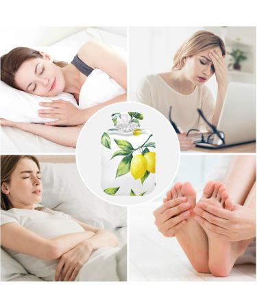 Durable 1L Heat Bottle - Warm-Up Bag for Pain Relief | White Watercolor Lemon Pattern | Ideal for Hand Feet Shoulder & Neck Therapy - Buy Online on GoSupps.com