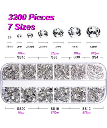 Buy FITDON Rhinestones Crystal Flat Glitter Stones - Colorless Glass Charms & Gemstones for All Craft Projects | International Shipping Available - Buy Online on GoSupps.com