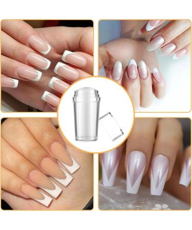 French Tip Nail Stamp Kit Silicone Nail Stamper Nail Art Brushes Nail Printer Clear Nail Art Stamper Jelly with Scraper French Nail Design Tools Manicure Stamp with 3pc Nail Pen Brushes for Home Salon - Buy Online on GoSupps.com
