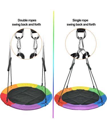 Saucer Tree Swing 40 | 700lb Capacity | 900D Oxford Fabric | Waterproof | Playground & Backyard Swing (Rainbow) - Buy Online on GoSupps.com