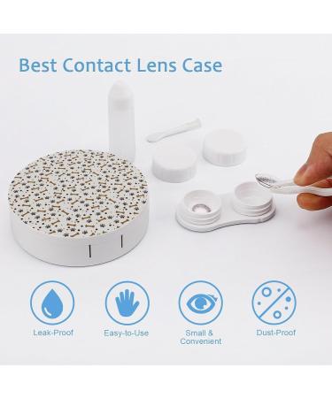 Dog Paws Bone Pattern Contact Lens Case - Portable Travel Box with Mirror for Easy Lens Care - Buy Online on GoSupps.com