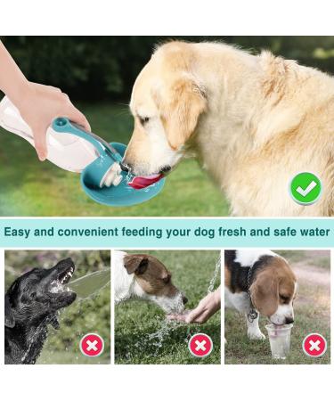 Yicostar 20oz Dog Water Bottle with Waste Bag | Portable Pet Water Dispenser for Walking, Hiking & Outdoor Activities - Blue - Buy Online on GoSupps.com