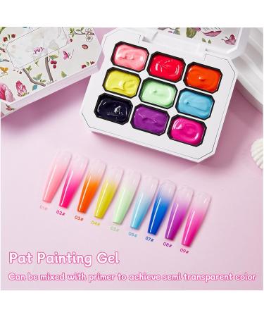  G n rique Nail gel palette - artistic with 9 gradient colors creative painting accessory durable and glossy design | Gel enamel palette for women and girls - Buy Online on GoSupps.com