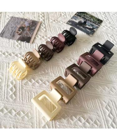 10 Pcs Small Claw Clips for Thin & Thick Hair - Matte Neutral Colors with Strong Hold - Square Double Row Teeth - Ideal for Women & Girls - Buy Online on GoSupps.com