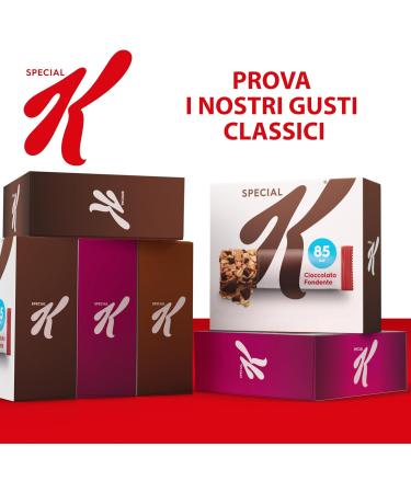 Kellogg's Barre sp ciale K | Saveur chocolat noir | Flocons multic r ales croustillantes avec de d licieuses boucles de chocolat | 100 % bl entier | 6 barres de 21 5 g (lot de 129 g) 6 Unit (Confezione da 1) - Buy Online on GoSupps.com