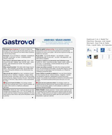 Gastrovol 3-in-1 Relief For Diarrhea Nausea and Upset Stomach Dye Free & Taste Free Liquid Gels 16 Capsules - Buy Online on GoSupps.com