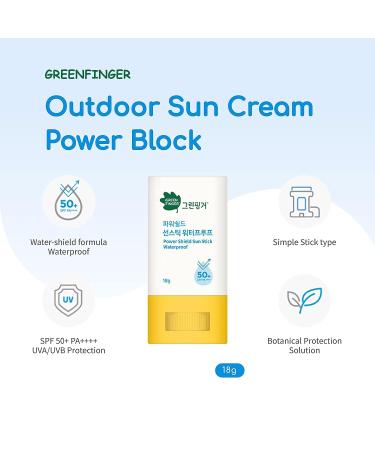 Green Finger Power Shield Sun Stick SPF50+ PA++++ 0.63 oz | Waterproof & Long-lasting Protection - Buy Online on GoSupps.com