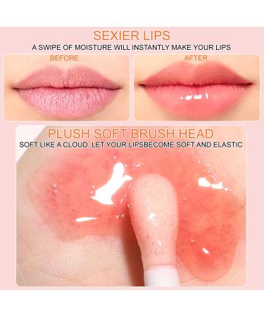 Hydrating Lip Glow Oil | Moisturizing Plumper Gloss | Tinted Lip Balm for Dry Lips (Cherry) - No-Sticky Formula - Buy Online on GoSupps.com